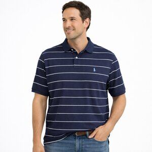 Polo Ralph Lauren Polo Shirt 2XL Striped Cotton Classic Fit Preppy Casual